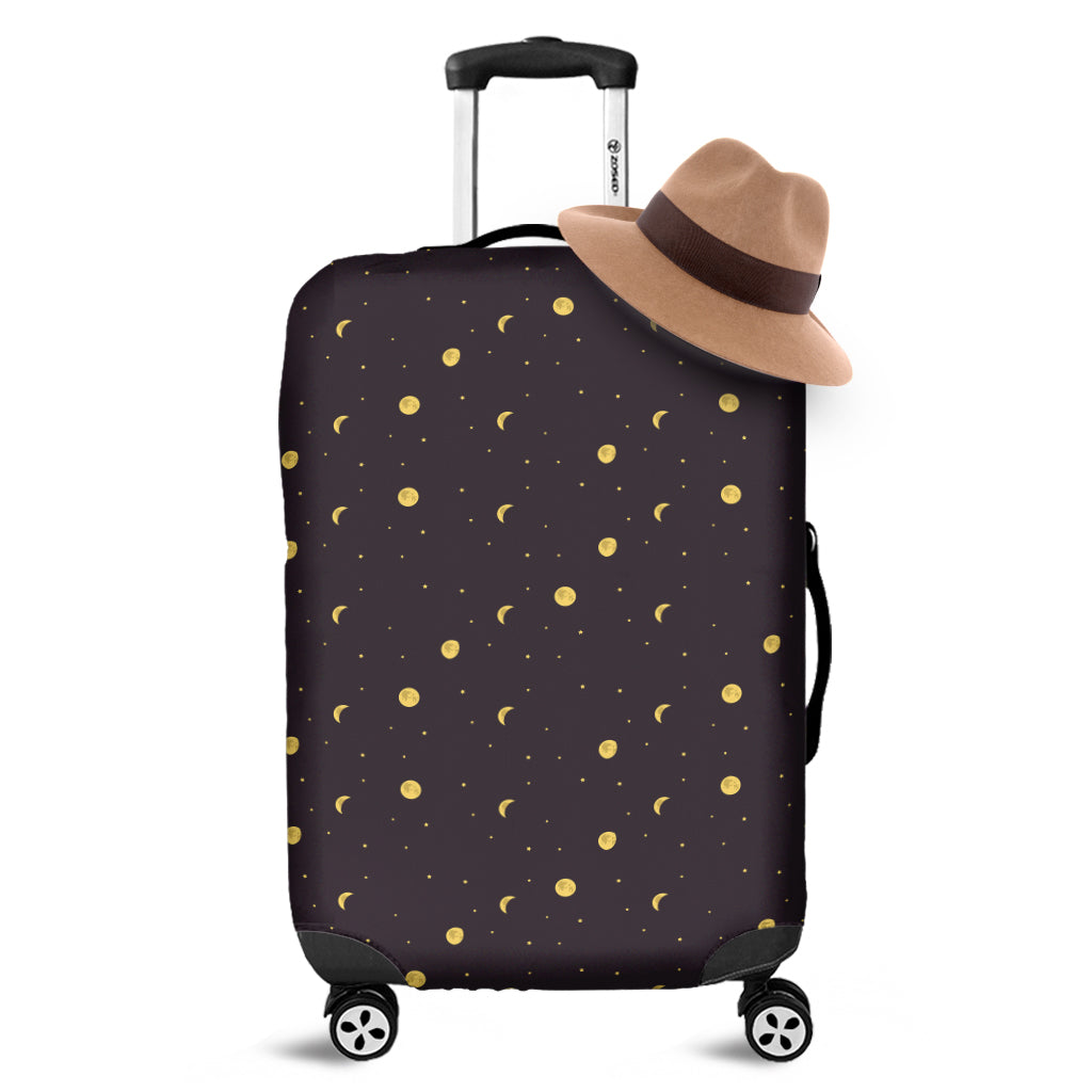 Moon Phase And Stars Pattern Print Luggage Cover