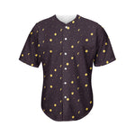 Moon Phase And Stars Pattern Print Men's Baseball Jersey
