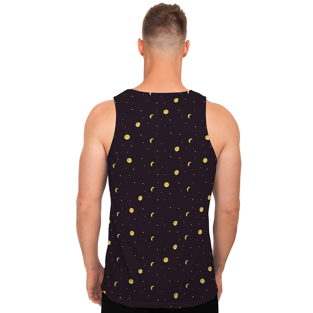 Moon Phase And Stars Pattern Print Men's Tank Top