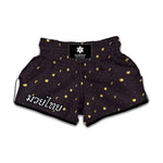 Moon Phase And Stars Pattern Print Muay Thai Boxing Shorts