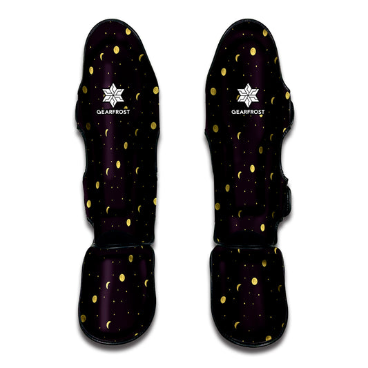 Moon Phase And Stars Pattern Print Muay Thai Shin Guard
