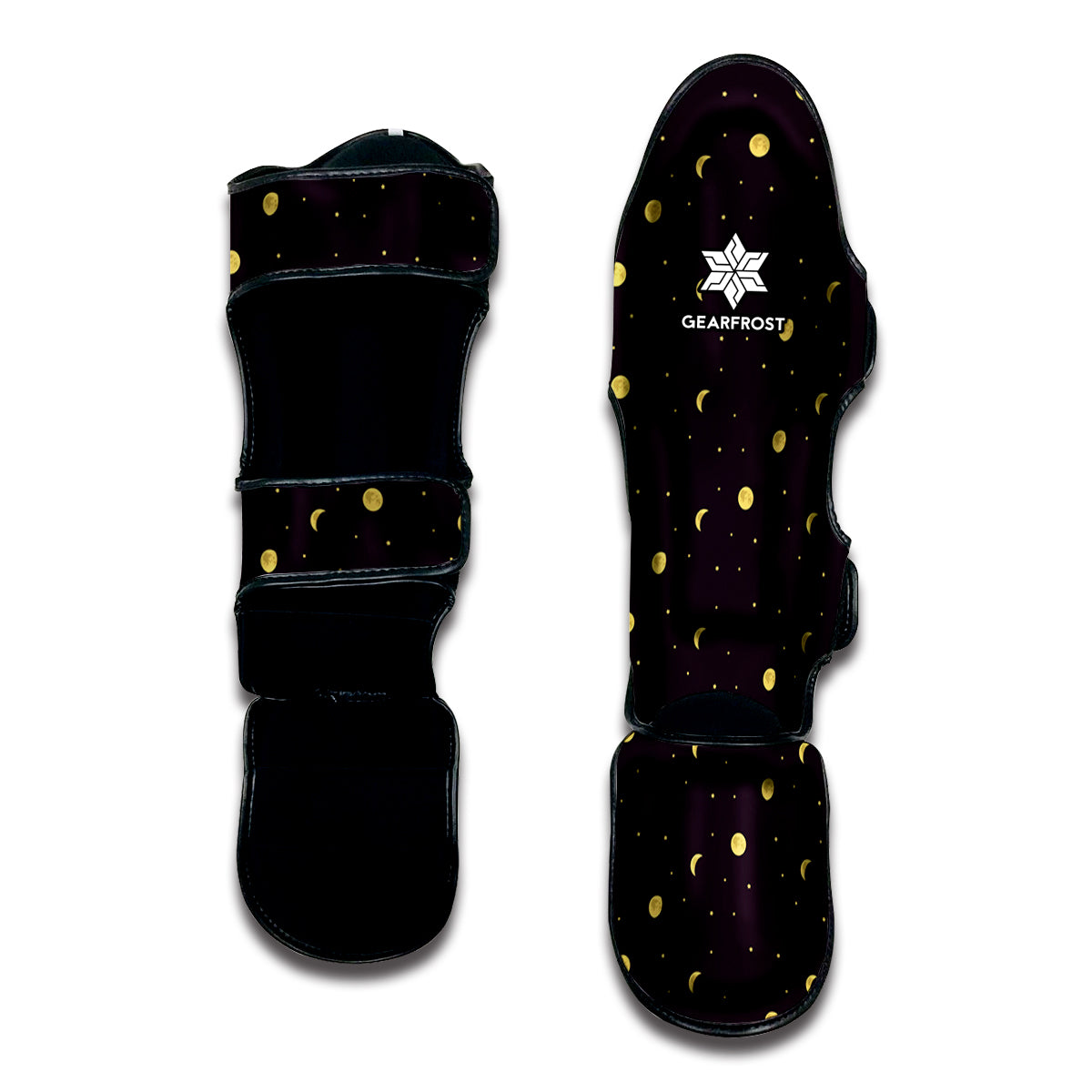 Moon Phase And Stars Pattern Print Muay Thai Shin Guard