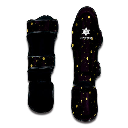 Moon Phase And Stars Pattern Print Muay Thai Shin Guard
