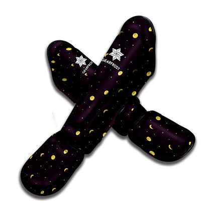 Moon Phase And Stars Pattern Print Muay Thai Shin Guard