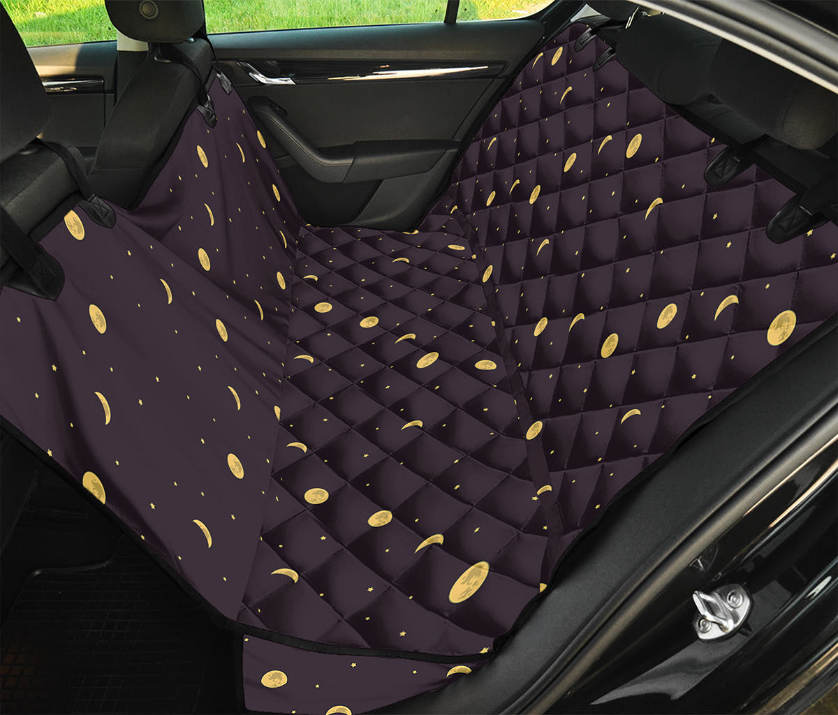 Moon Phase And Stars Pattern Print Pet Car Back Seat Cover