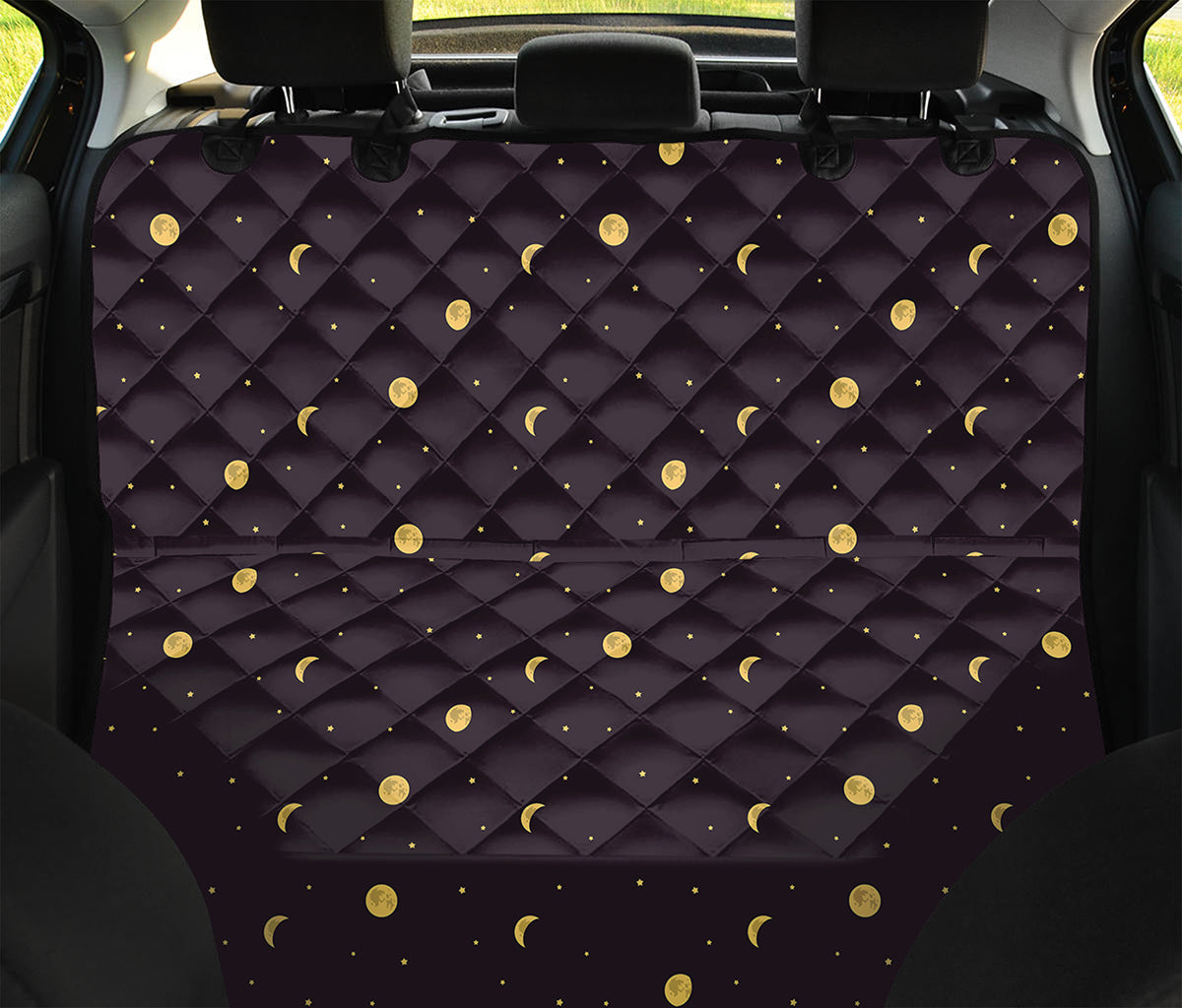 Moon Phase And Stars Pattern Print Pet Car Back Seat Cover