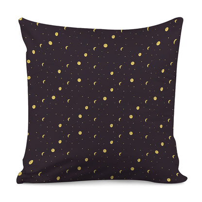 Moon Phase And Stars Pattern Print Pillow Cover