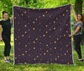 Moon Phase And Stars Pattern Print Quilt