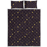 Moon Phase And Stars Pattern Print Quilt Bed Set
