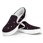 Moon Phase And Stars Pattern Print White Slip On Shoes