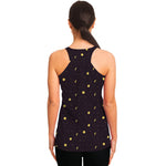 Moon Phase And Stars Pattern Print Women's Racerback Tank Top