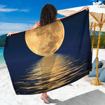 Moonlight On The Sea Print Beach Sarong Wrap