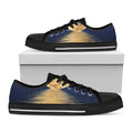 Moonlight On The Sea Print Black Low Top Sneakers