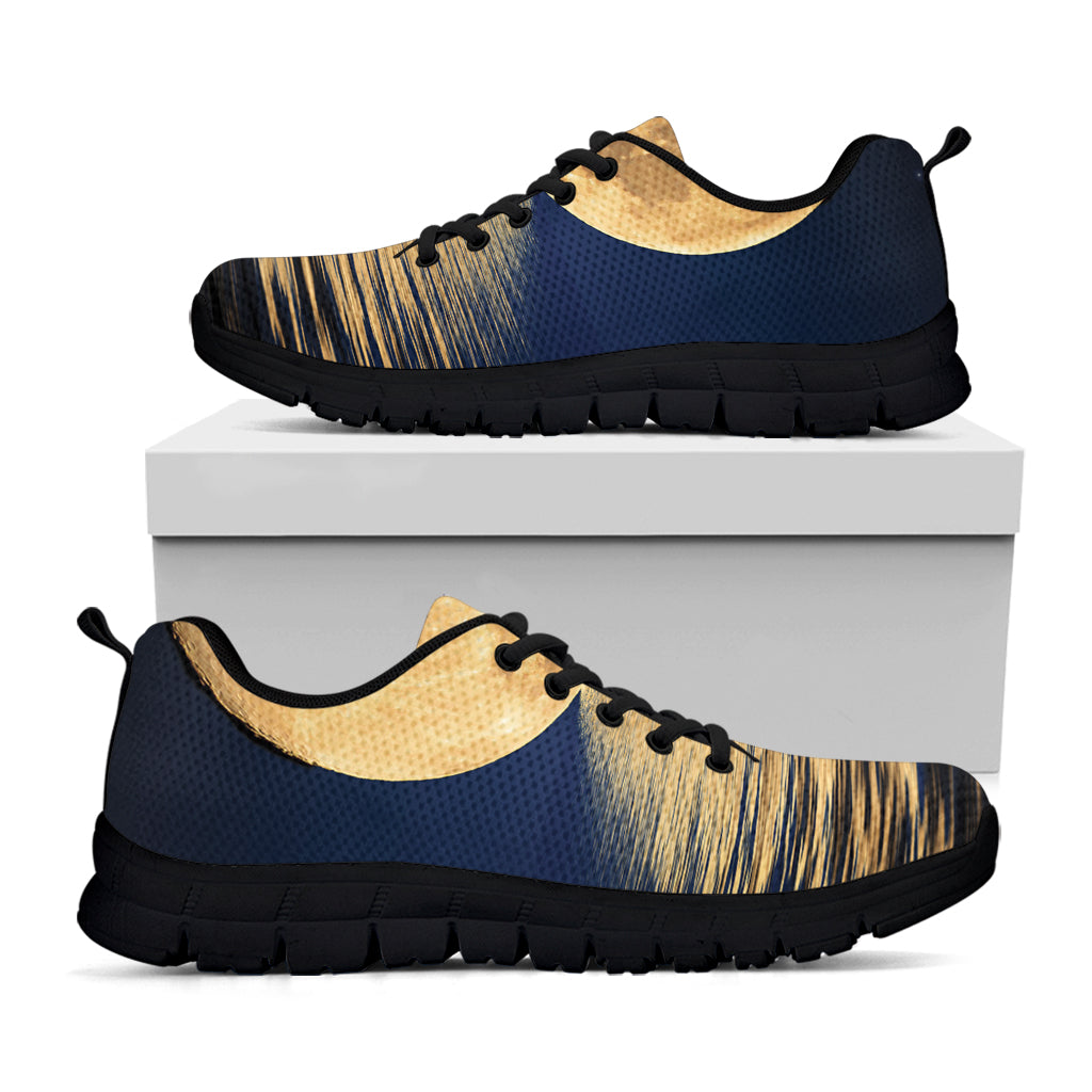 Moonlight On The Sea Print Black Sneakers