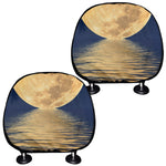 Moonlight On The Sea Print Car Headrest Covers