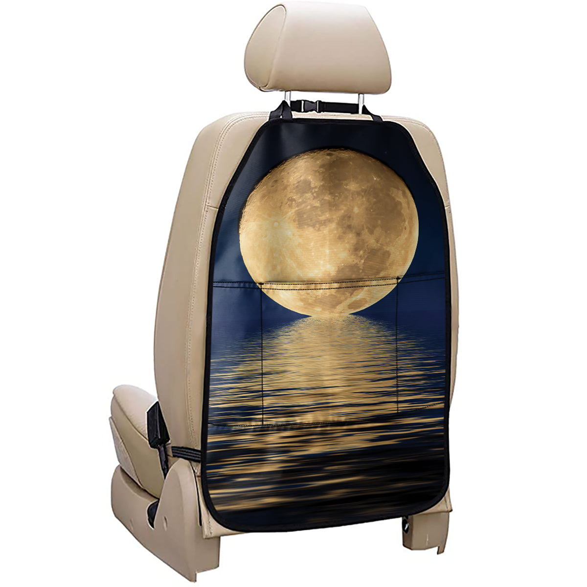 Moonlight On The Sea Print Car Seat Organizers