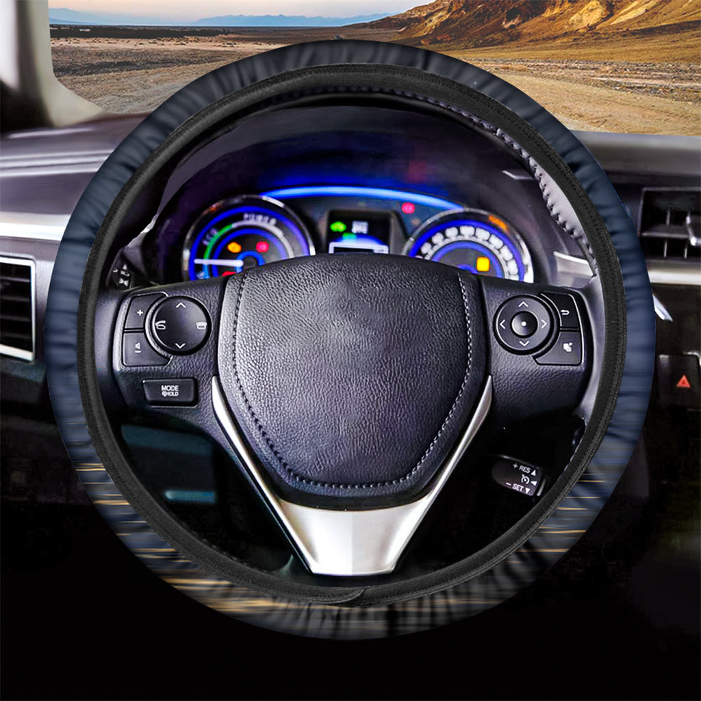 Moonlight On The Sea Print Car Steering Wheel Cover