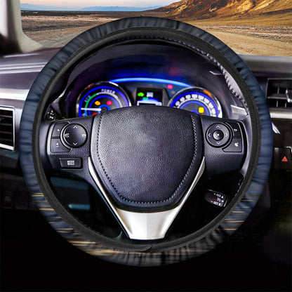 Moonlight On The Sea Print Car Steering Wheel Cover