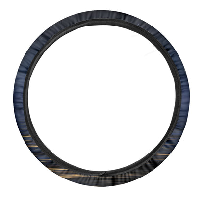 Moonlight On The Sea Print Car Steering Wheel Cover