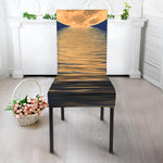 Moonlight On The Sea Print Dining Chair Slipcover