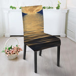 Moonlight On The Sea Print Dining Chair Slipcover