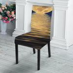 Moonlight On The Sea Print Dining Chair Slipcover