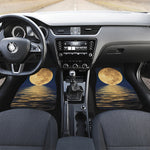 Moonlight On The Sea Print Front and Back Car Floor Mats