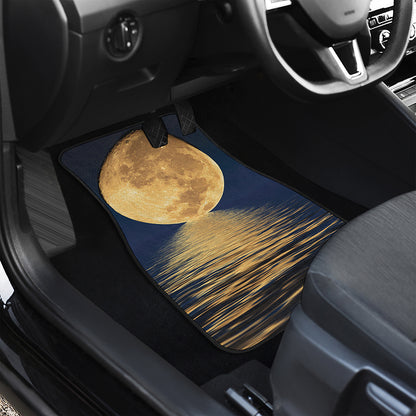 Moonlight On The Sea Print Front and Back Car Floor Mats