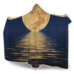Moonlight On The Sea Print Hooded Blanket