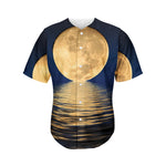 Moonlight On The Sea Print Men's Baseball Jersey