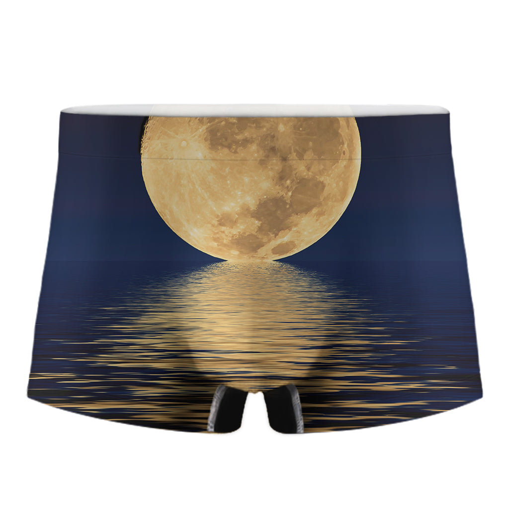 Moonlight On The Sea Print Men's Boxer Briefs