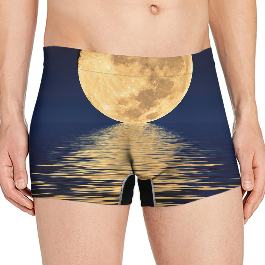 Moonlight On The Sea Print Men's Boxer Briefs