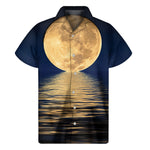 Moonlight On The Sea Print Men's Short Sleeve Shirt