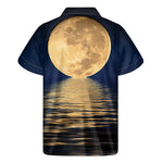 Moonlight On The Sea Print Men's Short Sleeve Shirt