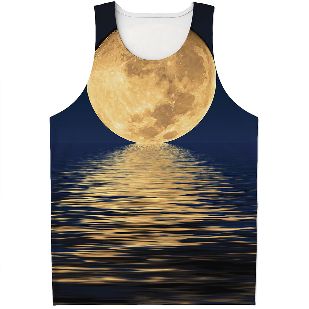 Moonlight On The Sea Print Men's Tank Top
