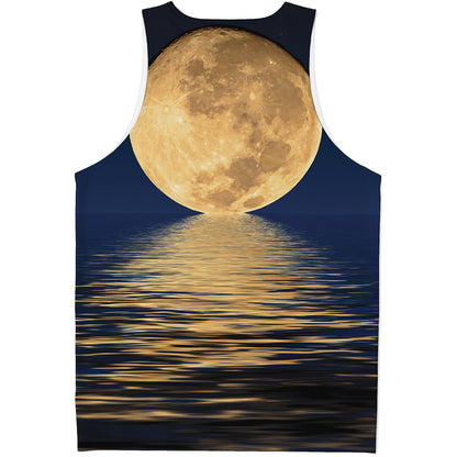 Moonlight On The Sea Print Men's Tank Top