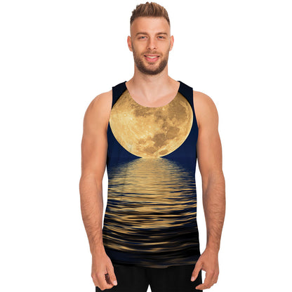 Moonlight On The Sea Print Men's Tank Top