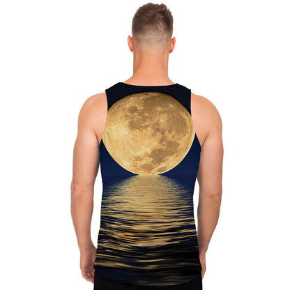 Moonlight On The Sea Print Men's Tank Top