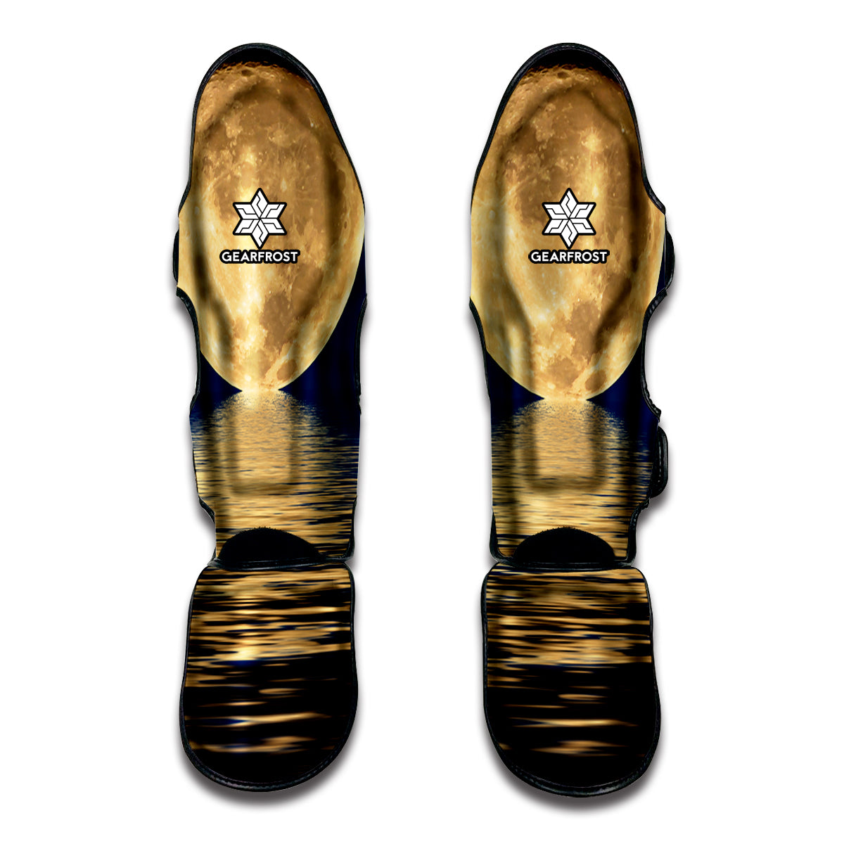 Moonlight On The Sea Print Muay Thai Shin Guard