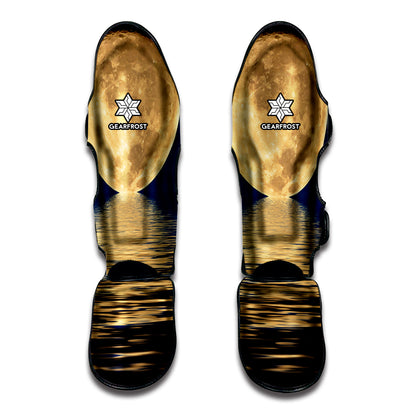 Moonlight On The Sea Print Muay Thai Shin Guard