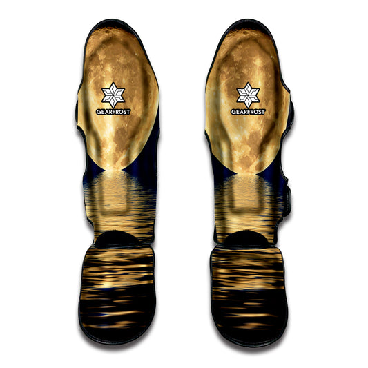 Moonlight On The Sea Print Muay Thai Shin Guard