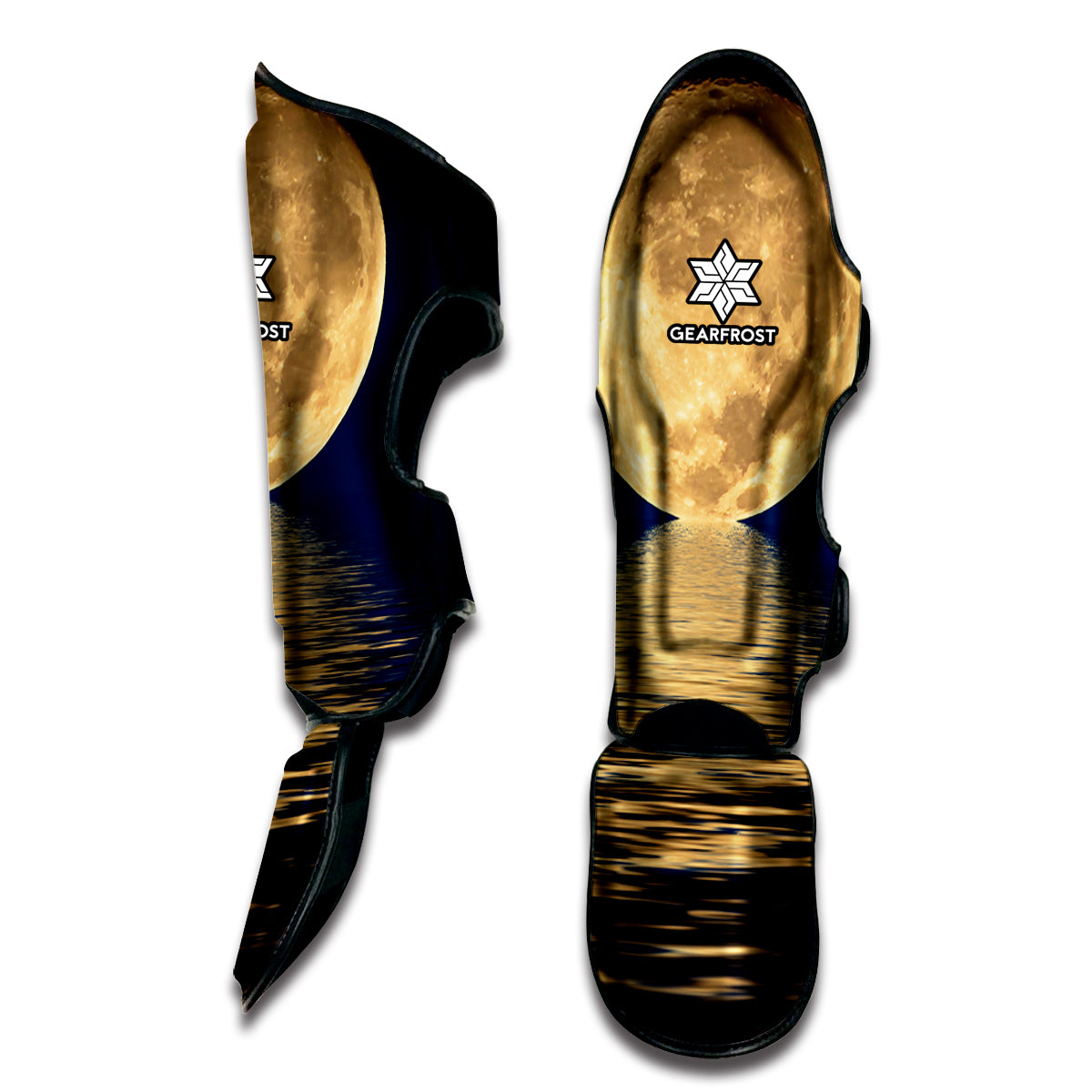 Moonlight On The Sea Print Muay Thai Shin Guard