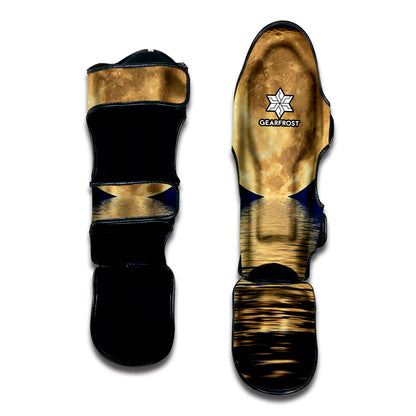 Moonlight On The Sea Print Muay Thai Shin Guard