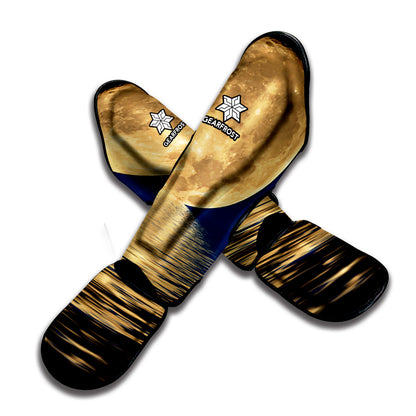 Moonlight On The Sea Print Muay Thai Shin Guard