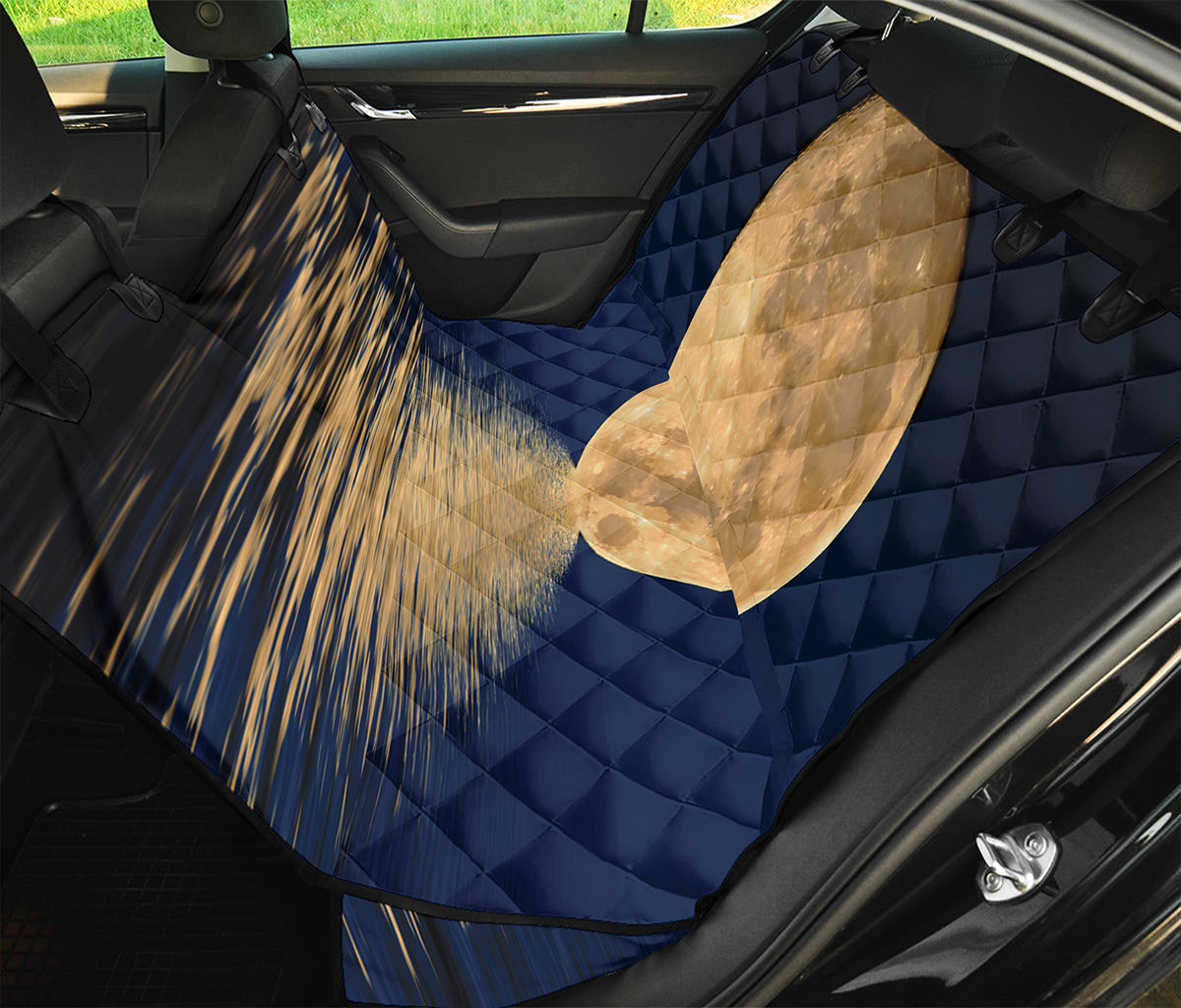 Moonlight On The Sea Print Pet Car Back Seat Cover