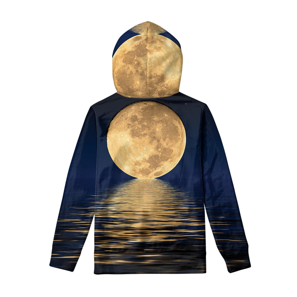 Moonlight On The Sea Print Pullover Hoodie