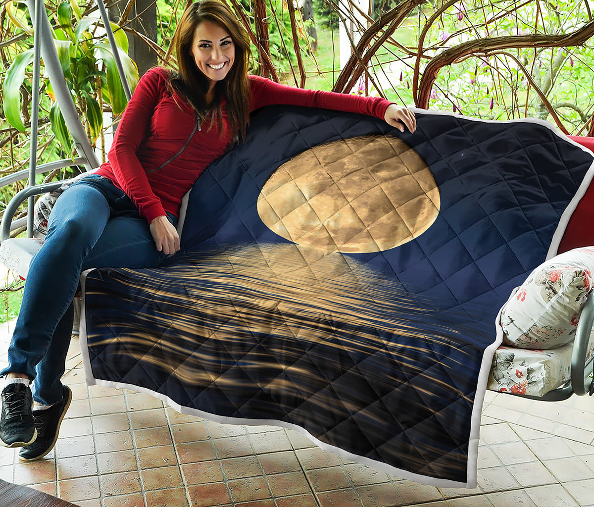 Moonlight On The Sea Print Quilt