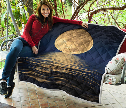 Moonlight On The Sea Print Quilt