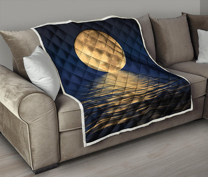Moonlight On The Sea Print Quilt