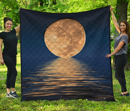 Moonlight On The Sea Print Quilt